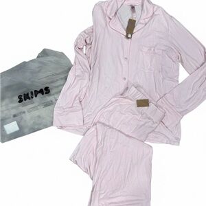 Skims Pink Pajama Set new medium